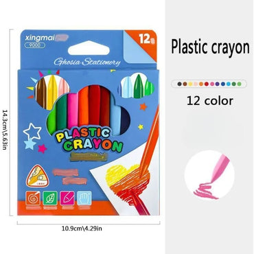 Plastic Triangular Shaped Color Crayons | 12 Pcs & 18 Pcs Colouring Set